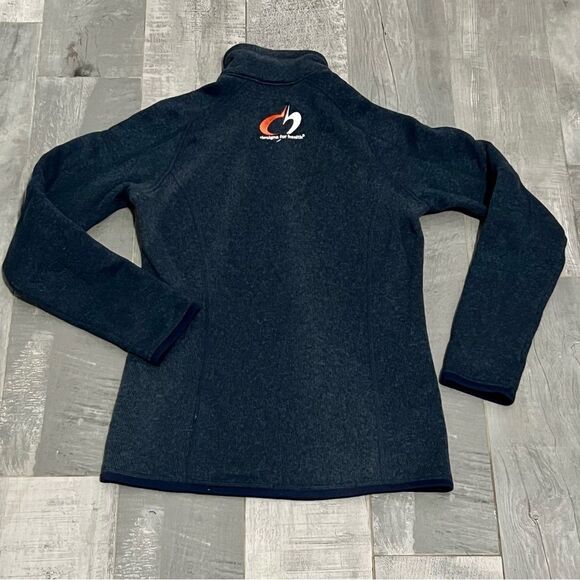 Patagonia Better Sweater 1/4 Zip Navy Blue  Slim Fit Wool Blend Health Logo XS - Picture 8 of 10